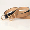 Ladies Fashion Imitation Leather Thin Belt With Electroplating For Jeans And Clothing Matching