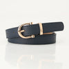 Ladies Fashion Imitation Leather Thin Belt With Electroplating For Jeans And Clothing Matching