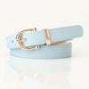 Ladies Fashion Imitation Leather Thin Belt With Electroplating For Jeans And Clothing Matching