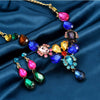 Ladies Fashion Jewelry Set With Alloy Glass Rhinestones Mixed Gemstone Inlay Love Water Drops Bells Pattern