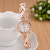Ladies Fashion Leaf Bracelet Quartz Wrist Watch Alloy Material Round Dial