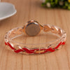 Ladies Fashion Leaf Bracelet Quartz Wrist Watch Alloy Material Round Dial