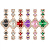 Ladies Fashion Luxury Fourleaf Clover Bracelet Quartz Watch Alloy Case Sapphire Crystal Glass Mirror Fine Steel Strap