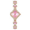 Ladies Fashion Luxury Fourleaf Clover Bracelet Quartz Watch Alloy Case Sapphire Crystal Glass Mirror Fine Steel Strap