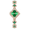 Ladies Fashion Luxury Fourleaf Clover Bracelet Quartz Watch Alloy Case Sapphire Crystal Glass Mirror Fine Steel Strap