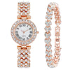 Ladies Fashion Metal Alloy Titanium Watch Round Dial Quartz Bracelet