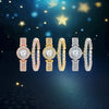 Ladies Fashion Metal Alloy Titanium Watch Round Dial Quartz Bracelet