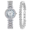 Ladies Fashion Metal Alloy Titanium Watch Round Dial Quartz Bracelet