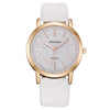 Ladies Fashion Quartz Watch Alloy Case Leather Strap Round Dial