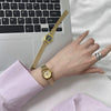 Ladies Fashion Quartz Watch With Bamboo Strap And Alloy Case Stainless Steel Buckle Round Dial