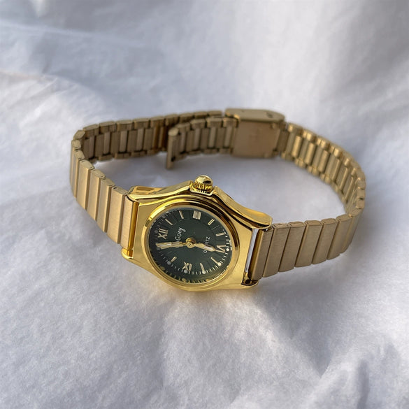 Ladies Fashion Quartz Watch With Bamboo Strap And Alloy Case Stainless Steel Buckle Round Dial