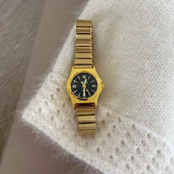 Ladies Fashion Quartz Watch With Bamboo Strap And Alloy Case Stainless Steel Buckle Round Dial