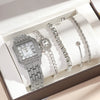 Ladies Fashion Quartz Watch With Diamondencrusted Digital Face Alloy Band And Round Dial