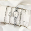 Ladies Fashion Quartz Watch With Diamondencrusted Digital Face Alloy Band And Round Dial