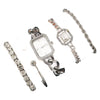 Ladies Fashion Quartz Watch With Diamondencrusted Digital Face Alloy Band And Round Dial