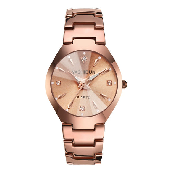 Ladies Fashion Quartz Watch With Round Dial Made Of Alloy Case And Stainless Steel Strap For Couple Wholesale