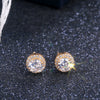 Ladies Fashion Round Zircon Earrings Classic Joker Style Hot Accessories Styling Geometry Pattern Copper Material Diamond Treatment Design Wholesale