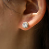 Ladies Fashion Round Zircon Earrings Classic Joker Style Hot Accessories Styling Geometry Pattern Copper Material Diamond Treatment Design Wholesale