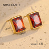 Ladies Fashion Simple Square Titanium Steel And Stainless Steel Earrings With Electroplating Treatment
