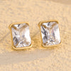 Ladies Fashion Simple Square Titanium Steel And Stainless Steel Earrings With Electroplating Treatment