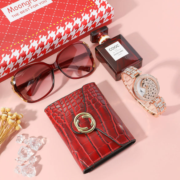 Ladies Fashion Simple Watch Set With Stainless Steel Material And Round Dial