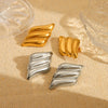 Ladies Fashion Temperament Stainless Steel Wing Stud Earrings With Geometric Styling And Electroplating Treatment