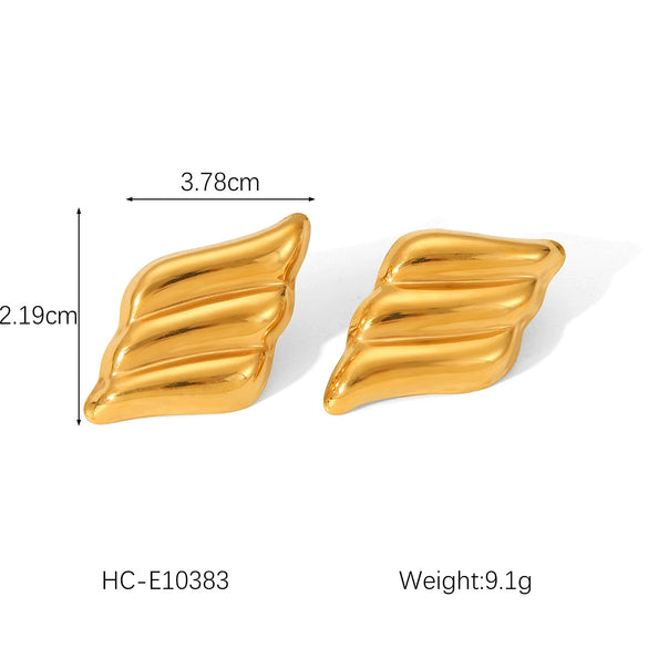 Ladies Fashion Temperament Stainless Steel Wing Stud Earrings With Geometric Styling And Electroplating Treatment