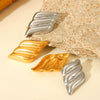 Ladies Fashion Temperament Stainless Steel Wing Stud Earrings With Geometric Styling And Electroplating Treatment