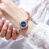 Ladies Fashionable Alloy And Stainless Steel Claw Chain Quartz Watch With Diamondencrusted And Round Dial