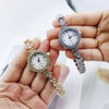 Ladies Fashionable Alloy Bracelet Watch With Round Dial And Spiral Crown