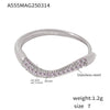 Ladies Fine Stacked Ring Titanium Steel Geometric Electroplated With Zircon And Diamond