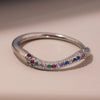 Ladies Fine Stacked Ring Titanium Steel Geometric Electroplated With Zircon And Diamond