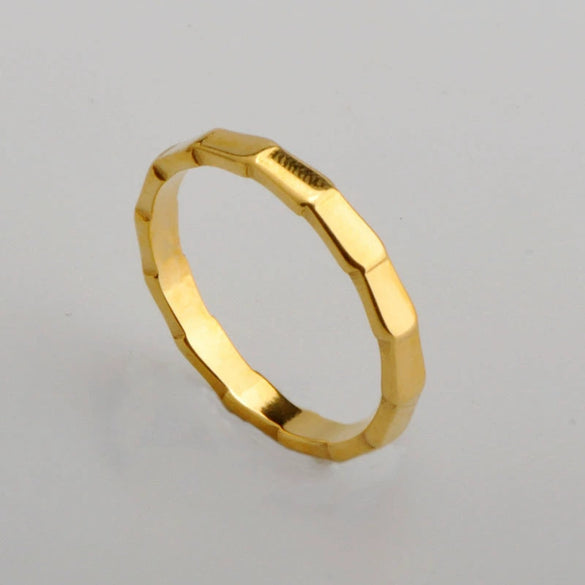 Ladies Finger Ring Titanium Steel Wave Electroplated