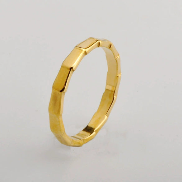 Ladies Finger Ring Titanium Steel Wave Electroplated