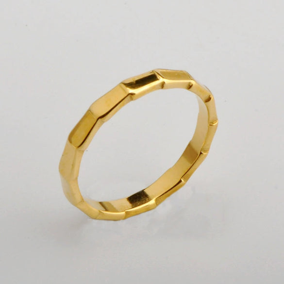 Ladies Finger Ring Titanium Steel Wave Electroplated