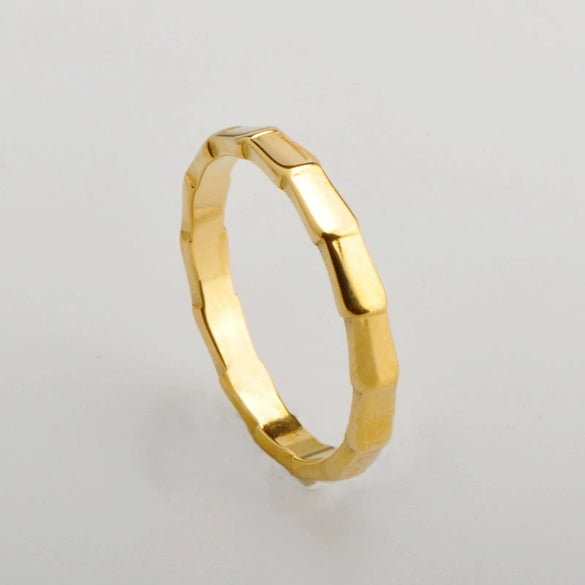 Ladies Finger Ring Titanium Steel Wave Electroplated