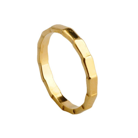 Ladies Finger Ring Titanium Steel Wave Electroplated