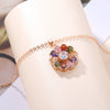 Ladies Flower Pattern Artificial Zircon Rose Gold Ochain Necklace