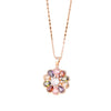 Ladies Flower Pattern Artificial Zircon Rose Gold Ochain Necklace