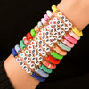Ladies Friendship Bracelet Polymer Clay Handmade With Letters Numbers Text