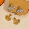 Ladies Geometric Diamond Stainless Steel And 18K Gold Earrings