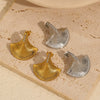 Ladies Geometric Diamond Stainless Steel And 18K Gold Earrings