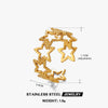 Ladies Geometric Stainless Steel Cut Out Fivepointed Star Open Ring Electroplated