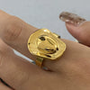 Ladies Geometric Stainless Steel Hat Ring With 18K Gold Electroplating Quiet Design Does Not Fade