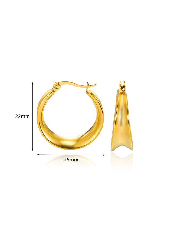Ladies Geometric Stainless Steel Hollow Electroplated Earrings