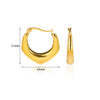 Ladies Geometric Stainless Steel Hollow Electroplated Earrings