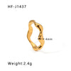 Ladies Geometric Wave Titanium Steel And Stainless Steel Ring With Electroplating Process