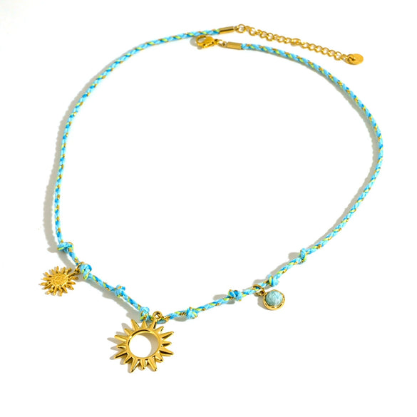 Ladies Handmade Stainless Steel And Titanium Steel Rope Chain Multi Pendant Light Luxury Geometric Necklace