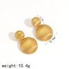Ladies Hemispherical Titanium Steel And Stainless Steel Geometric Style Electroplated Earrings