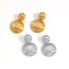 Ladies Hemispherical Titanium Steel And Stainless Steel Geometric Style Electroplated Earrings